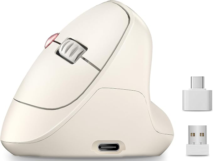Ergonomic Vertical Wireless Mouse, 57°, Small/Medium Hands, Beige