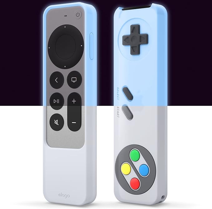 elago R4 Retro Case Compatible with 2022 Apple TV 4K Siri Remote 3rd Generation, Compatible with 2021 Apple TV Siri Remote 2nd Gen - Classic Controller Design [Non-Functional] (Nightglow Blue)