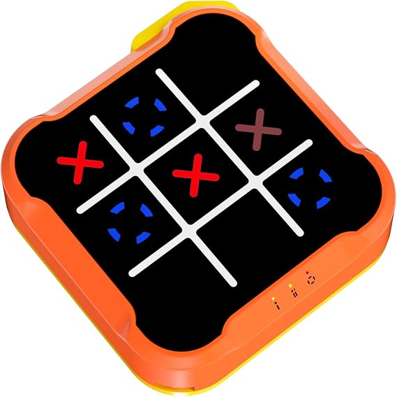 Tic Tac Toe Bolt Game, Handheld Electric Puzzle Game, Gift Ideal for Kids and Adults' Birthday, Electronic Board Games for Educational and Memory Growth, Portable Travel Games for Car Ride