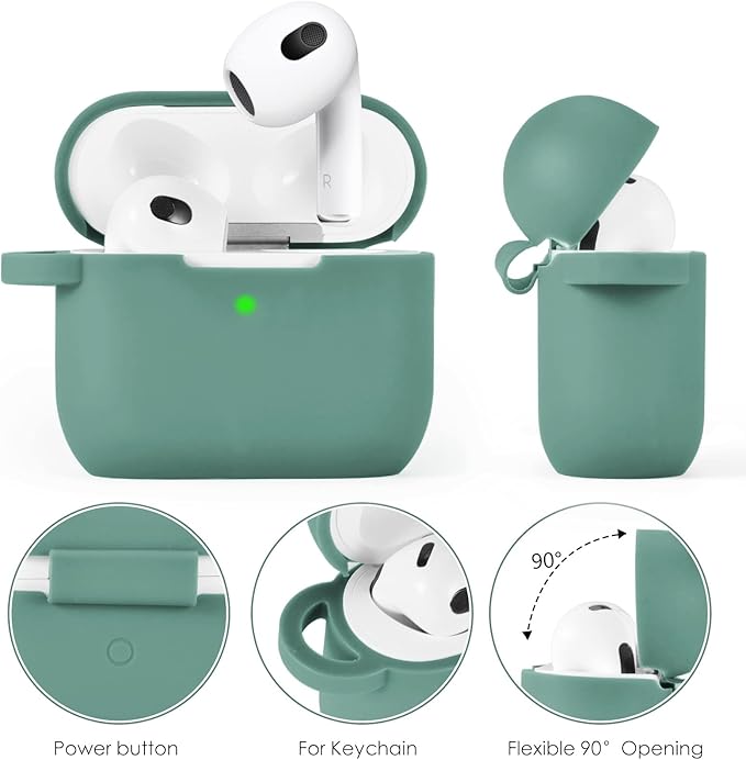 VISOOM Case for Airpods 3 Pink Airpods 3rd Cases 2021 Silicone for iPod 3 Earbuds Case Cover Women Wireless Charging Case with Accessories Girl Bling Keychain for Apple Ear Buds 3rd Generation