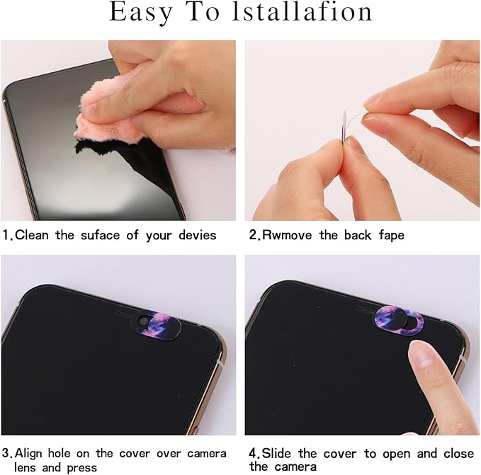 10pcs Laptop Camera Cover Slide Universe Webcam Cover Slide Starry Sky Ultra Thin Web Camera Cover for Laptop Desktop PC MacBook Pro iPad Smartphone Tablet Privacy Security Camera Blocker