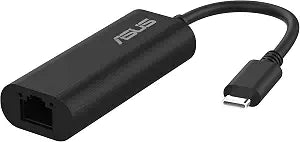 ASUS USB-C2500 V2 2.5Gbps Type-C Wired Network Adapter, RJ45 LAN, USB-C High-Speed Transfer, Compatible with 2.5G/1G/100Mbps