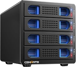 CENMATE Aluminum 4 Bay 10Gbps Hard Drive Enclosure with Cooling Fan for 2.5“/3.5" SATA HDD/SSD with USB A/C 3.2 Gen 2, Support Hot Swappable, Tool-Free HDD Enclosure, DAS(NO RAID/NAS) - Image 1