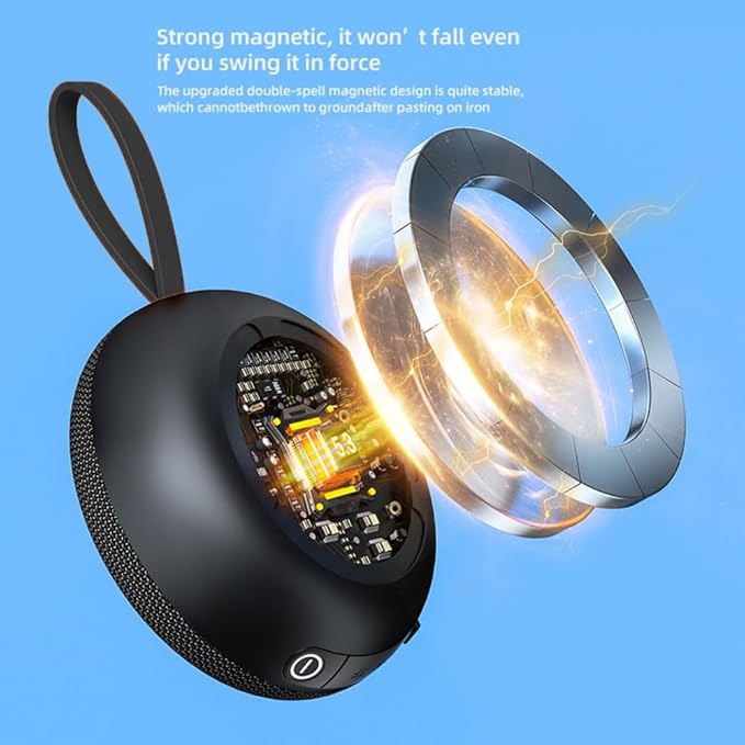 Magnetic Bluetooth Speaker 6W HiFi Sound with TF Card Playback, Built-in Mic, BT5.3, TWS Pairing, IPX6 Waterproof, Wireless Floatable Speaker for Golf Cart & Worksite
