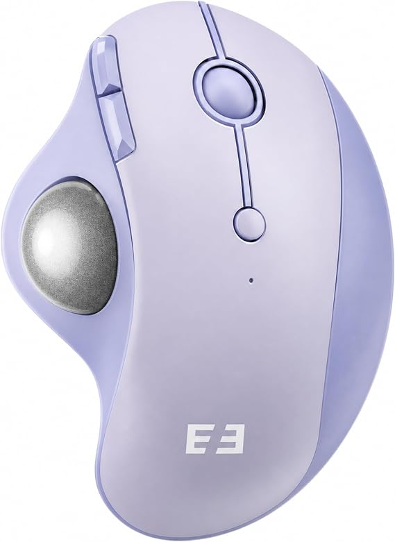 seenda Wireless Trackball Mouse, Ergonomic Bluetooth Mouse,Light Purple