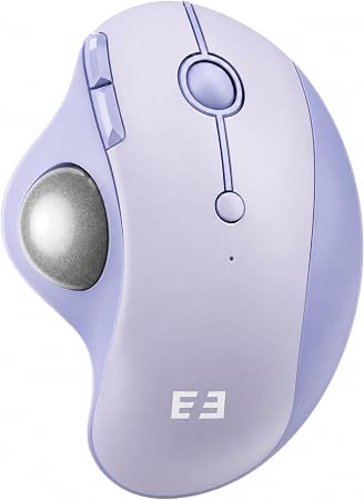 seenda Wireless Trackball Mouse, Ergonomic Bluetooth Mouse,Light Purple