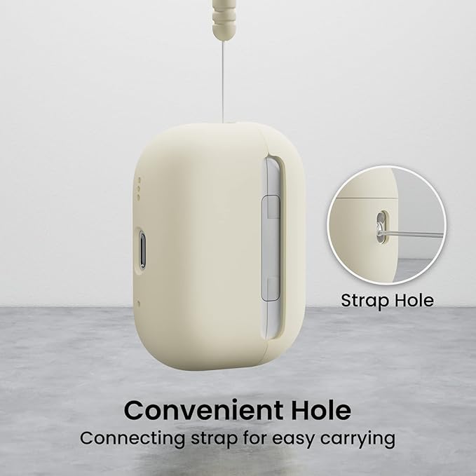 ORNARTO Compatible with AirPods Pro 2 Case 2022, Full Protective Hybrid Silicone for AirPods Pro 2nd Generation Case, Front LED Visible Skin Cover-Starlight