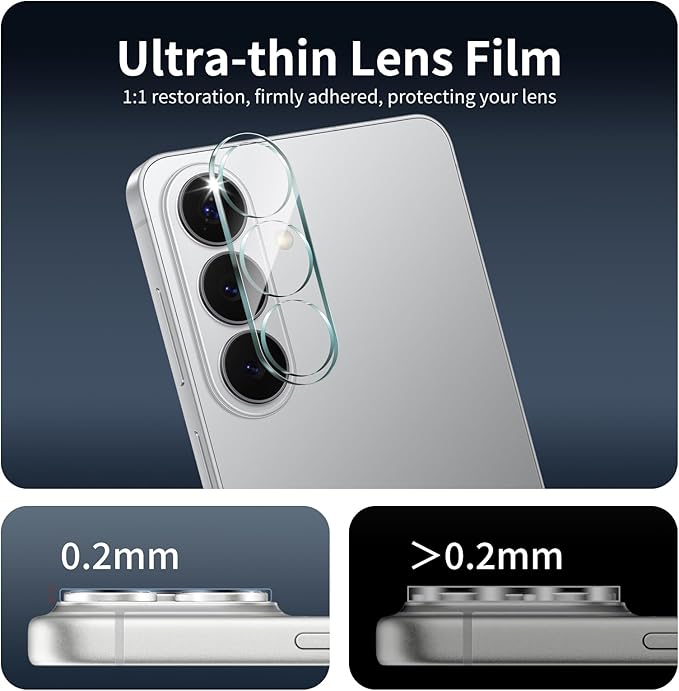 4-Pack Camera Lens Protector for Samsung Galaxy S26+/S26 Plus/S26, 9H Tempered Glass Camera Cover Screen Protector Accessories, HD Clarity, Anti-scratch, Bubble Free, Shockproof Full Protective