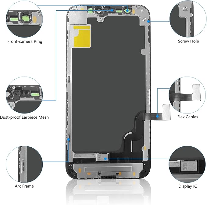 for iPhone 12 Mini Screen Replacement 5.4 Inch, Diykitpl 3D Touch LCD Digitizer Screen for A2398,A2399,A2400 with Repair Tools Kit+Magnetic Screw Mat+Screen Protector+Waterproof Seal