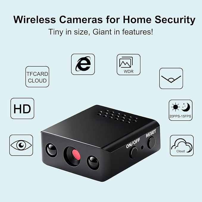 Upgraded Indoor Security Mini Camera,HD Nanny Cam for Home Security，WiFi Camera Wireless Surveillance, Motions Detection Auto Night Vision.for Home/Pet/Baby/Office withs App function Remote Viewing
