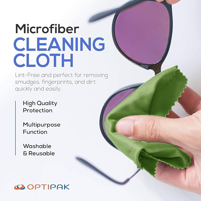 Sparkle Anti-Reflective Eco-Friendly Lens Cleaner & Repair Kit – (2) 2oz Glasses Cleaner Spray, (2) Microfiber Cloths & Keychain Screwdriver for Eyeglasses, Sunglasses, Lenses & Screens (5 Piece Set)