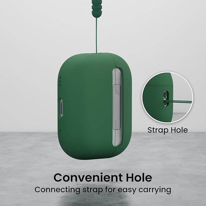 ORNARTO Compatible with AirPods Pro 2 Case 2022, Full Protective Hybrid Silicone for AirPods Pro 2nd Generation Case, Front LED Visible Skin Cover-Clover Green