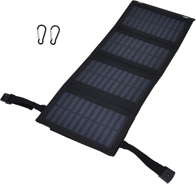 Plplaaoo 20W Folding Solar Panel – Portable Solar Charger for Camping and Hiking with USB Output, Lightweight Solar Panel for Phone & USB Devices, 2A Fast Charge, for Outdoor Travel & Emergency Use