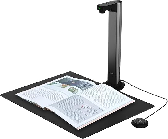 VIISAN DL16 Book Scanner, A3 Overhead Document Scanner with 16MP Camera, 300 DPI, OCR, Auto Page Flattening, Anti-Glare LED Lighting for Books, Archives, Artwork and Large Documents, Windows/Mac