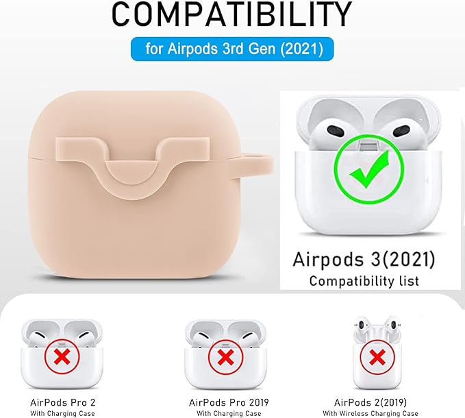 Case for Airpods 3 Case with Cute Bling Keychain, Silicone Protective Case Cover for Airpods 3rd Generation Case Earbuds Cases Women Girls for Apple Air pod 3 Tea