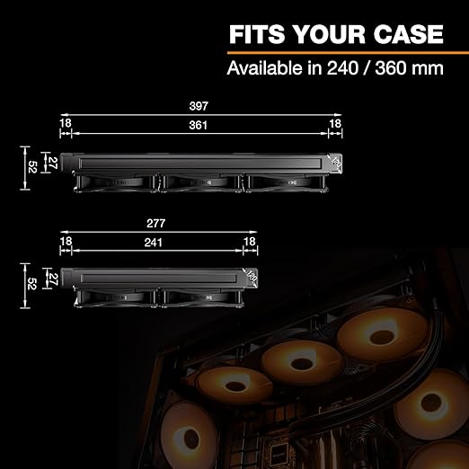 be quiet! Pure Loop 3 LX 360 mm, All-in-One Water Cooling, 3 Light Wings LX 120 mm PWM High-Speed Fans, ARGB Cooling Block Featuring 10 Included Lighting foils, Impressively high Cooling Performance