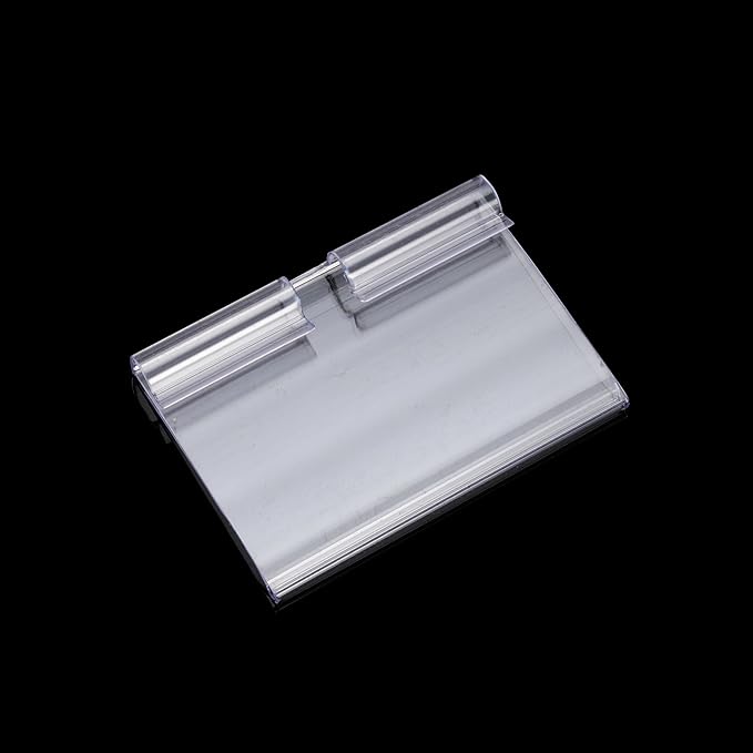 50pcs Labels for Storage Bins Plastic Label Clip, Basket Labels Clip On Wire Shelf Price Label Holder Merchandise Sign Display Holder, 50pcs Label Insert Included (2.76IN*1.57IN)