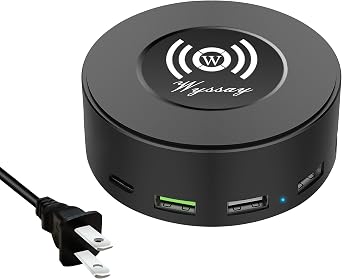 75W 6-Port Wireless Charging Station, USB-C & QC 3.0