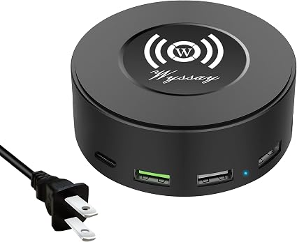 75W 6-Port Wireless Charging Station, USB-C & QC 3.0