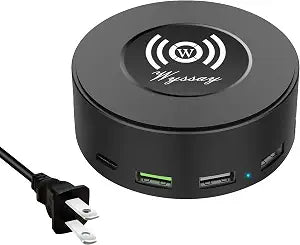 75W 6-Port Wireless Charging Station, USB-C & QC 3.0