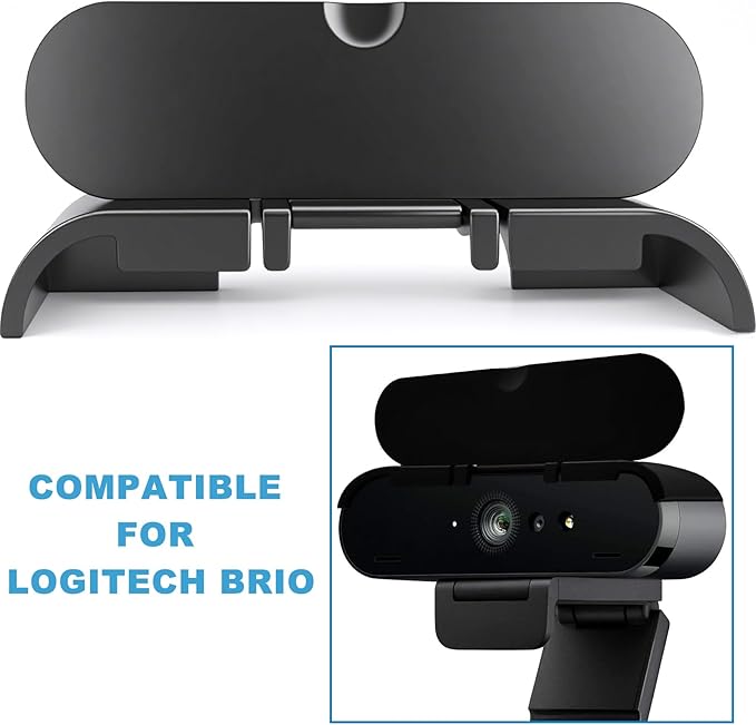 Webcam Privacy Cover for Logitech Brio 4K Webcam, Camera Cover to Protect Lens and Security (Black)