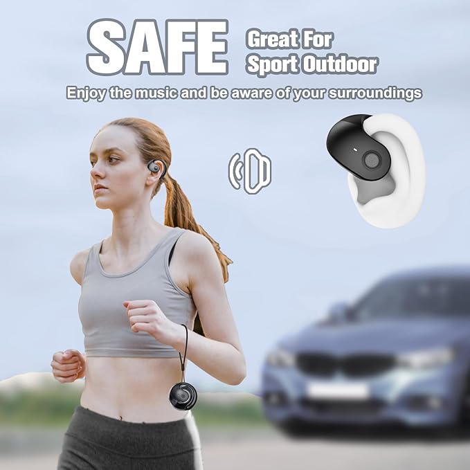 Out of Ear Open Ear Headphones Wireless Ear Hanging Bluetooth Headset, Air Bone Conduction Open Ear Earbuds, Work Out OWS Over the Ear Earbuds Open Ear Buds Not In Ear Outside the Ear Earphones
