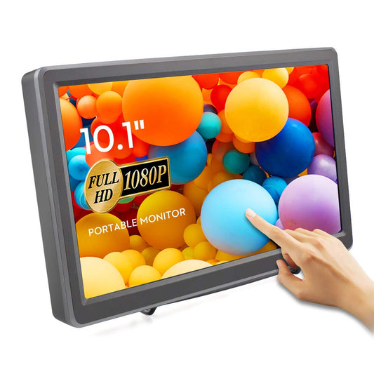 ELECROW 10.1 Inch Portable Monitor - IPS Capacitive Touchscreen Monitor with HD VGA Port，1920x1080P LCD Display Built-in Dual Speakers Touch Sceen for Raspberry Pi 5/4/3, PS Xbox, Windows 11/10/8/7
