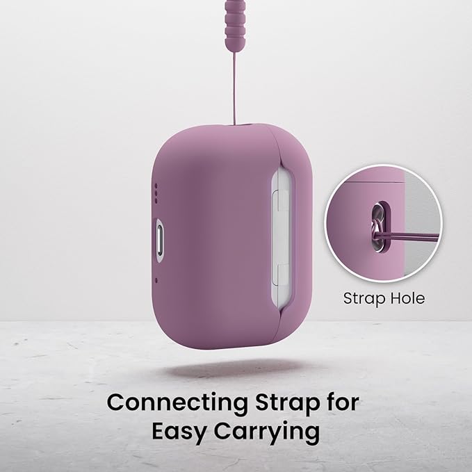 ORNARTO Compatible with AirPods Pro 3 Case 2025, Full Protective Hybrid Silicone for AirPods Pro 3rd Generation Case, Front LED Visible Skin Cover-Lilac Purple