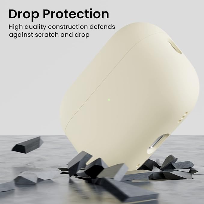 ORNARTO Compatible with AirPods Pro 2 Case 2022, Full Protective Hybrid Silicone for AirPods Pro 2nd Generation Case, Front LED Visible Skin Cover-Starlight