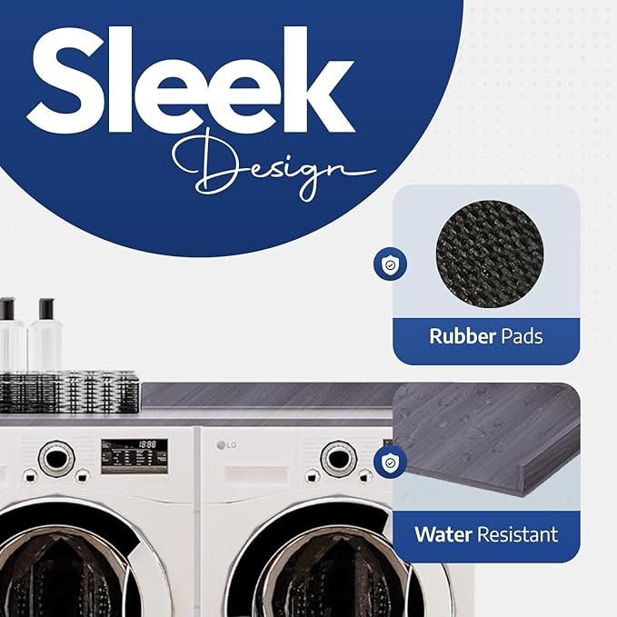 OfficeSimpli Large Washer Dryer Countertop 30 x 58 - Made in USA - Heavy-Duty Laundry Countertop Over Washer and Dryer, Laundry Room Countertop Organization Solution with Non-Slip Pads, Iconic Maple