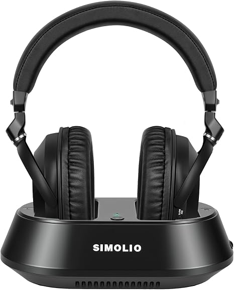 SIMOLIO Wireless TV Headphones for Seniors, Bluetooth Headset for PC/Phone