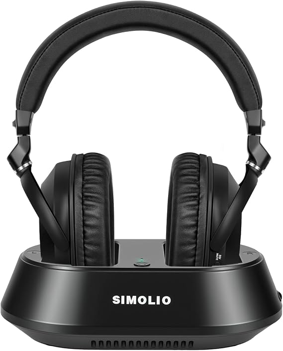 SIMOLIO Wireless TV Headphones for Seniors, Bluetooth Headset for PC/Phone