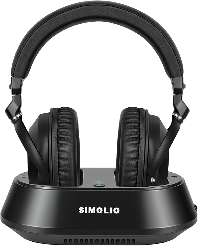 SIMOLIO Wireless TV Headphones for Seniors, Bluetooth Headset for PC/Phone