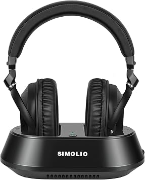 SIMOLIO Wireless TV Headphones for Seniors, Bluetooth Headset for PC/Phone
