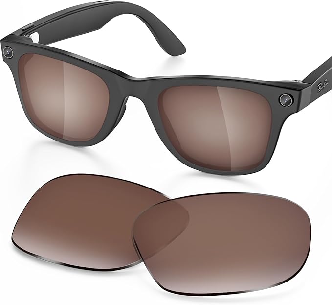 Replacement Lenses Compatible with Ray-Ban Meta Wayfarer RW4006 50mm Smart Glasses for Women Men-Non/Polarized Lenses