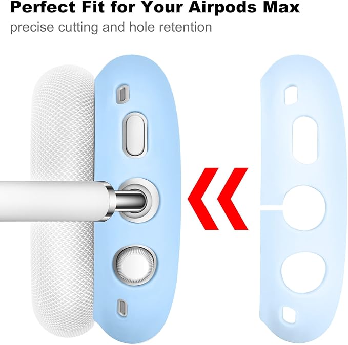 Filoto Case for Airpods Max Headphones, Ear Pad Case Cover/Ear Cups Co ver/Headband for AirPods Max (USB-C/Lightning)(2024/2020), Silicone for Apple Airpod Max, Accessories Cases(Sky Blue)