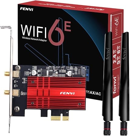 WiFi 6E AX210 PCI-E WiFi Network Card BT5.3 160MHz Tri-Band Expands WiFi into 6GHz/5GHz/2.4GHz 5400Mbps Gigabit AX210ngw Desktop PC PCIe Wireless Adapter WiFi 6E 802.11ax ac MU-MIMO for Windows 11/10