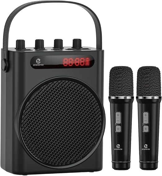ZOWEETEK 60W Voice Amplifier with 2 Wireless Microphones