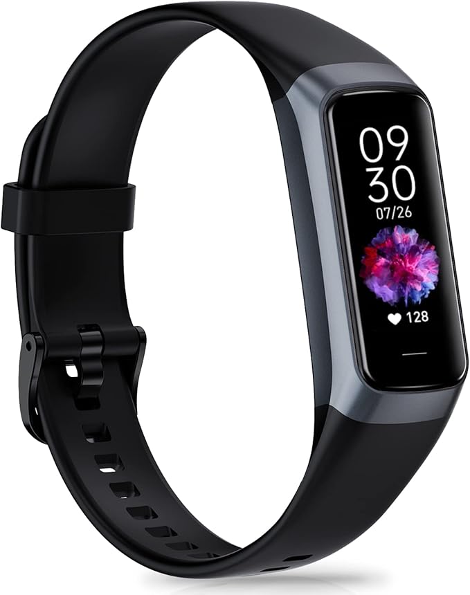 Fitness Tracker with 24/7 Heart Rate Blood Oxygen Sleep Monitor, 1.1" AMOLED Touch Screen Activity Tracker Smart Watches, IP68 Waterproof Step Counter Pedometer for Women Men