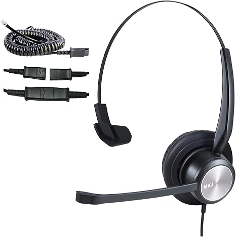 MKJ Cisco Phone Headset Corded RJ9 Telephone Headset Noise Canceling Mic