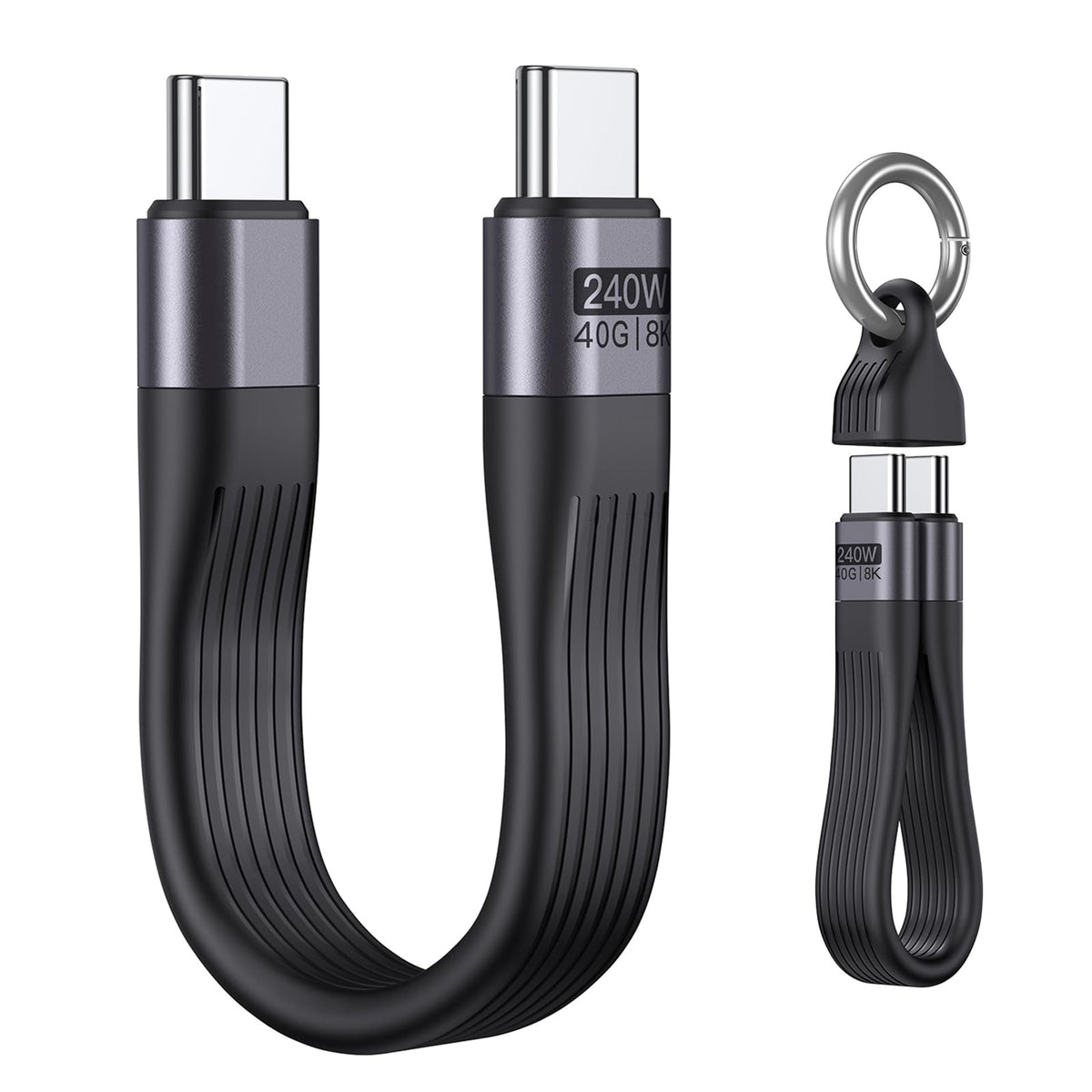 240W Short USB-C Cable with USB4 40Gbps Data Transfer - Image 2