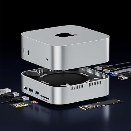 Mac mini Dock for M6 M5 Pro M4,NVMe SSD Enclosure, DP 4K@120Hz Mac mini Hub