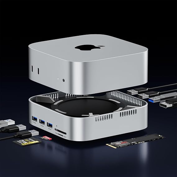 Mac mini Dock for M6 M5 Pro M4,NVMe SSD Enclosure, DP 4K@120Hz Mac mini Hub