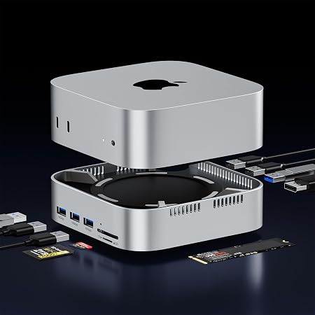 Mac mini Dock for M6 M5 Pro M4,NVMe SSD Enclosure, DP 4K@120Hz Mac mini Hub