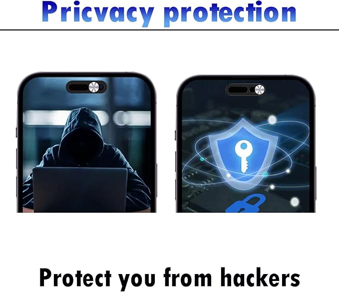 Front Camera Cover , Camera Cover Compatible with iPhone 14Pro/14Pro Max/iPhone15/15Puls/15Pro/15ProMax/iPhone16/16Pro/16Plus/16Pro Max,Webcam Cover Protector Protect Privacy and Security(2PCS,Silver)