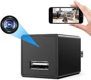 Wireless Spy Smart Small 1080P Indoor USB Charger Hidden WiFi Security Camera Baby Monitor Surveillance Camera Motion Detection with App Live Feed