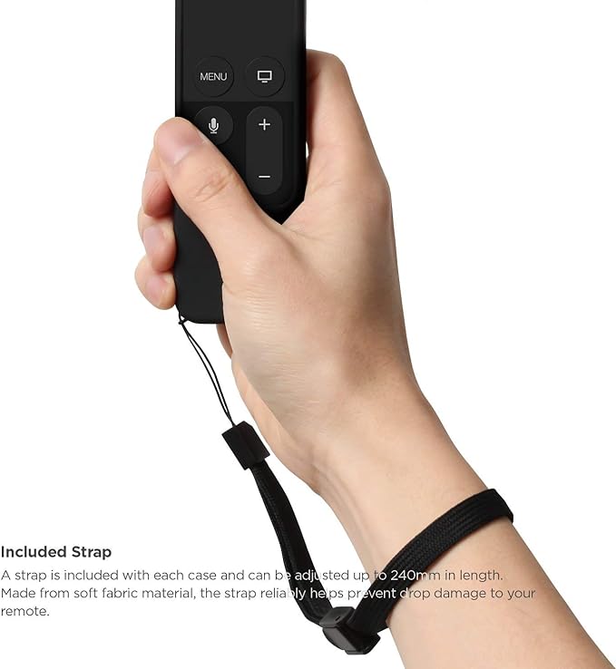 elago R1 Intelli Case [Black]-[Magnet Technology][Anti-Slip][Lanyard Included][Heavy Shock Absorption] for Apple TV Siri Remote 4K / 4th Generation