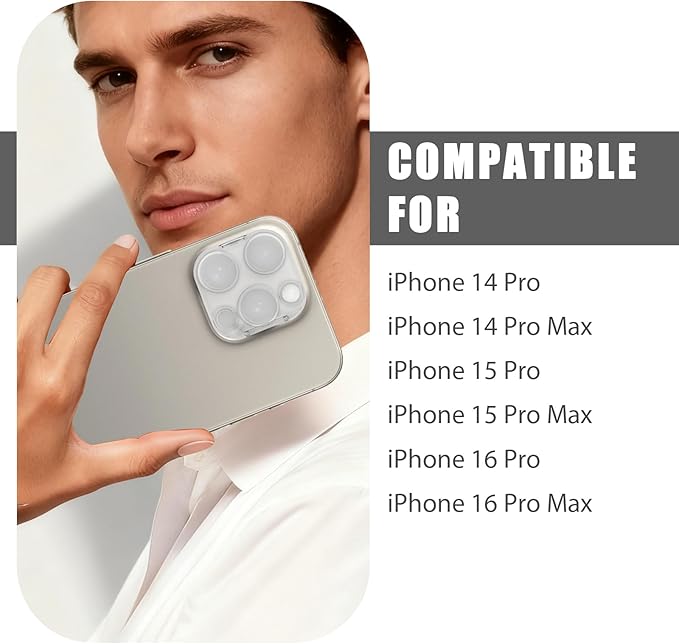 Camera Lens Cover Compatible for iPhone 14 Pro/14 Pro Max/15 Pro/15 Pro Max /16 Pro/16 Pro Max,Camera Lens Protector to Protect Privacy and Security,Strong Adhesive -2 Pack-Clear
