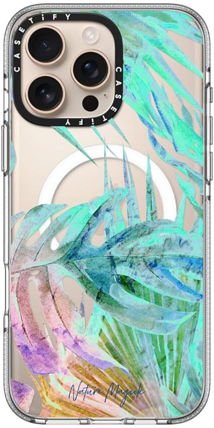 CASETiFY Clear iPhone 16 Pro Max Case [Not Yellowing / 6.6 ft. 3X Military Grade Drop Protection/Compatible with Magsafe] - Neon Island - Clear