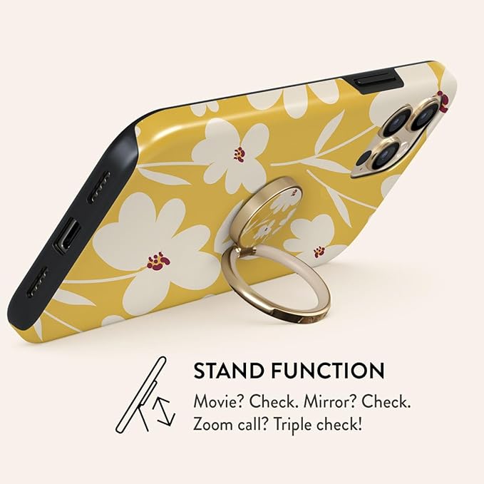 BURGA Cell Phone Ring, Holder Grip and Stand - Finger Phone Grip for Back of Smartphone Case, Kickstand 360 Rotation, Universal Ring for iPhone Samsung Galaxy Huawei Google Pixel, Stylish Accessories